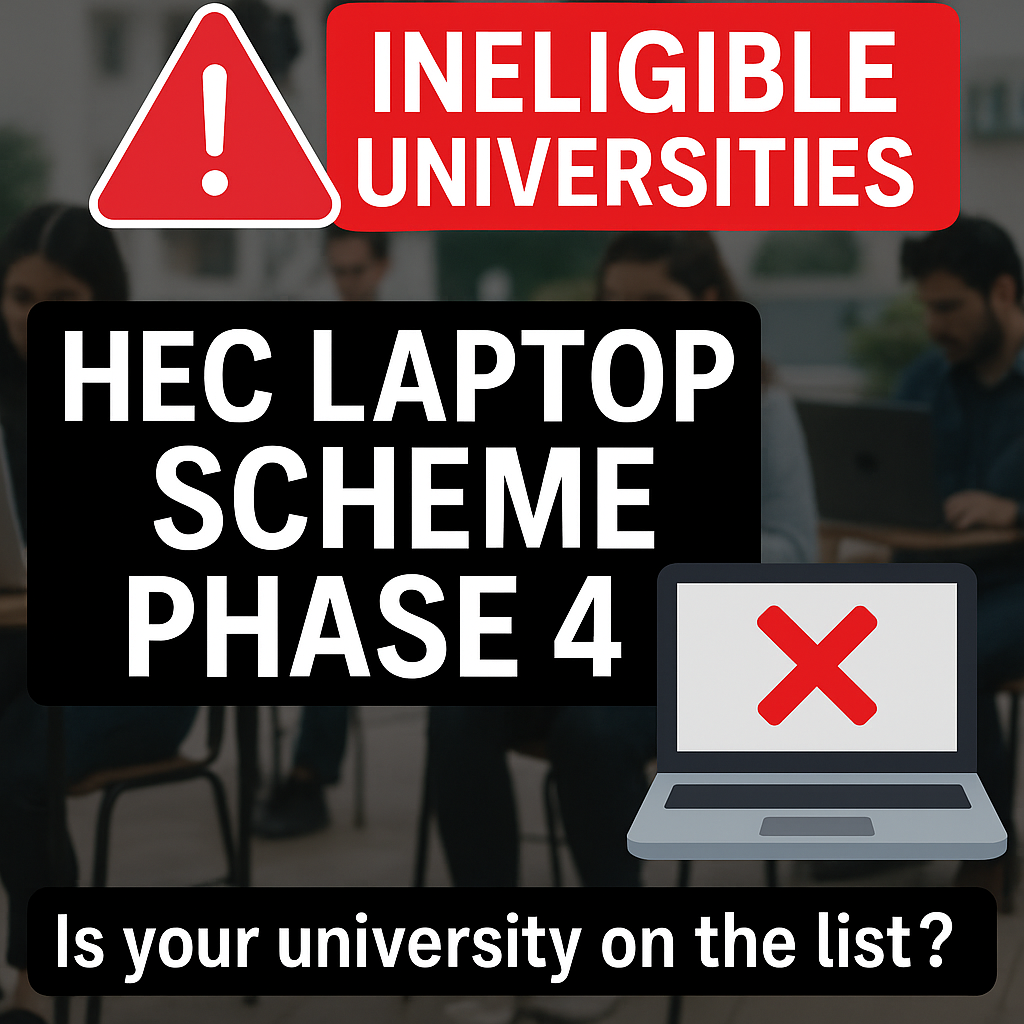 HEC PM Laptop Scheme Phase 4 – Ineligible Universities